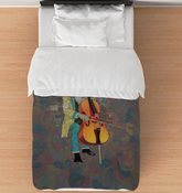 Bed adorned with Meadow Melody Comforter in a serene setting